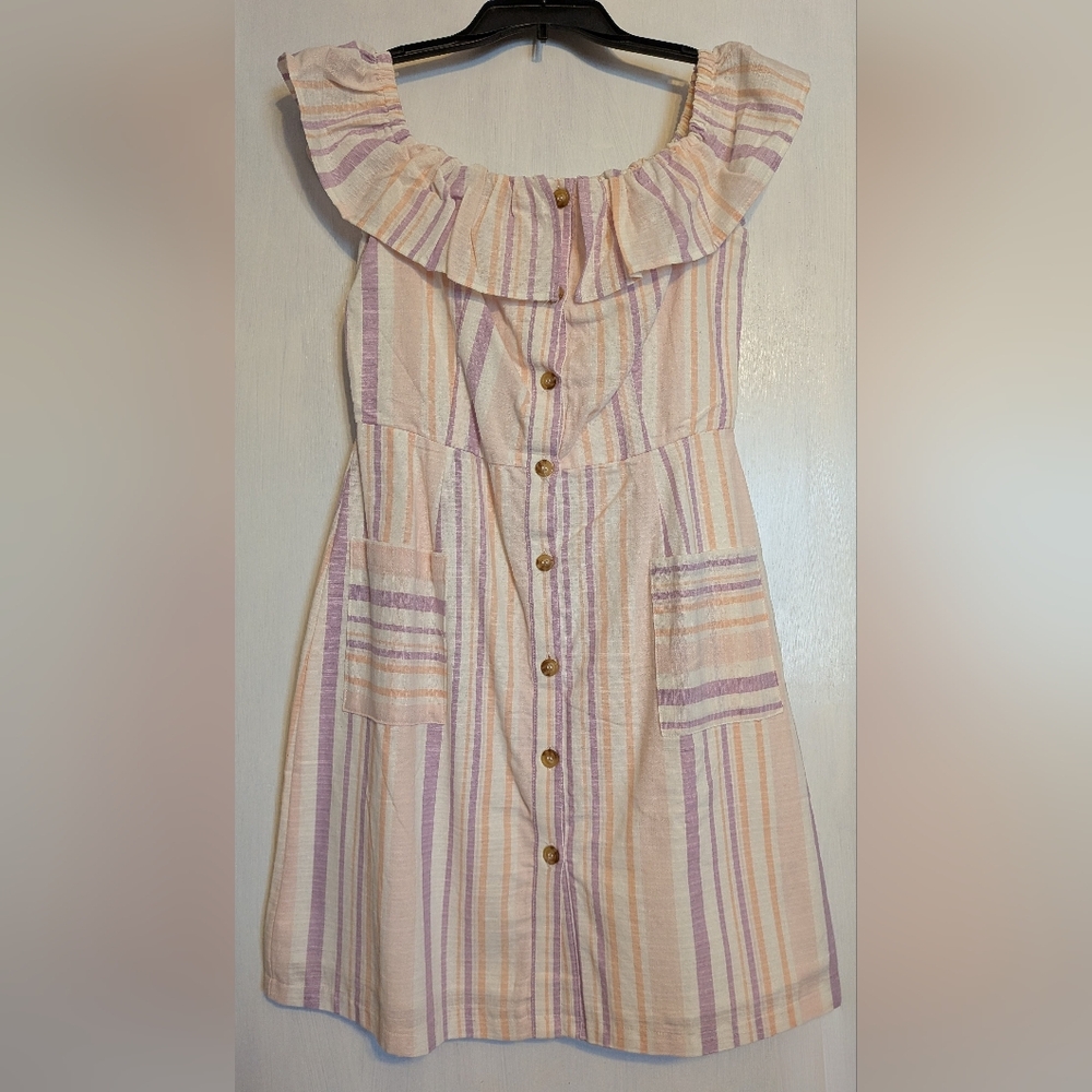 Charming Charlie Women's Pastel Striped Dress